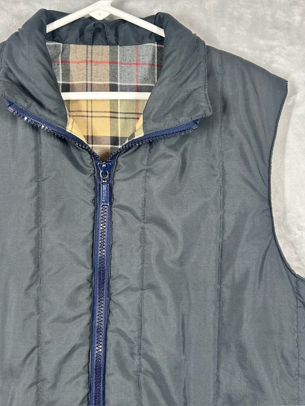 Vintage Barbour Trekker Waistcoat Medium Charcoal Grey Made in England Lined